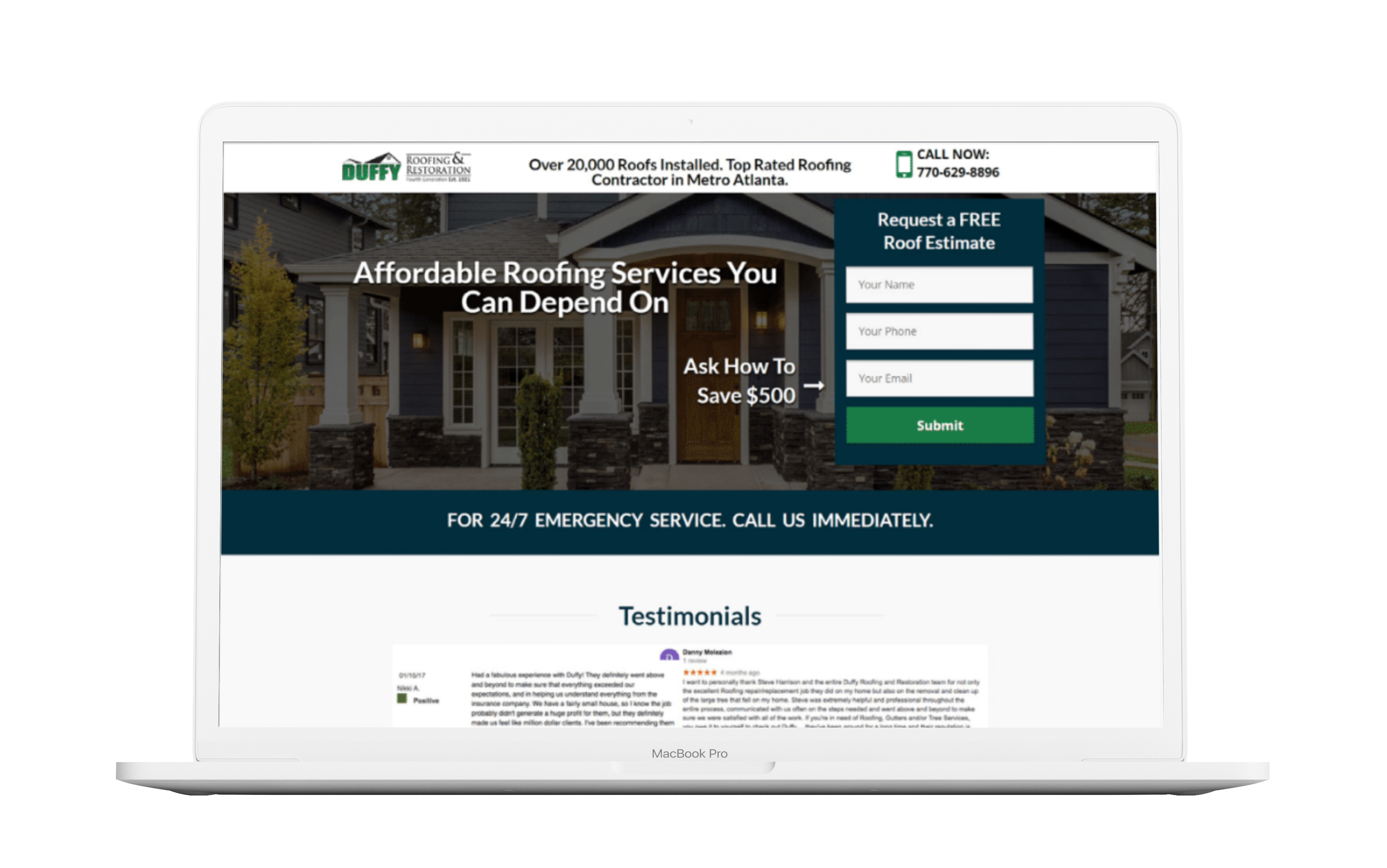 Duffy Roofing — restructured campaign view